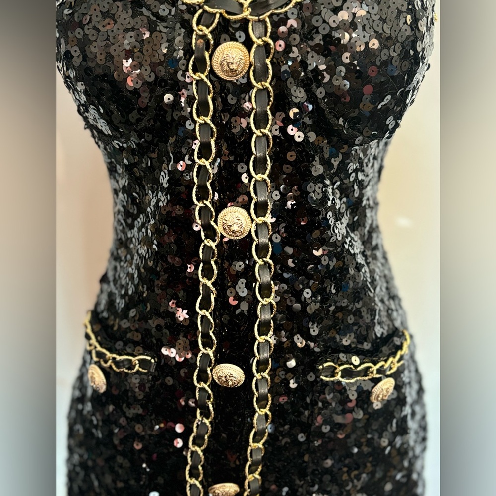Madeline Black Sequin Fashion Nova Dress - Picture 4 of 6